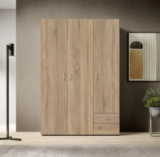 Drehtürenschrank- B ca. 120 cm, Eiche Dekor