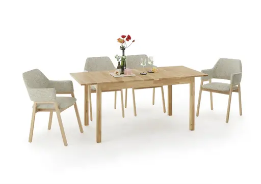 Esstisch- LB ca. 140-180x80 cm, Ausziehbar, Eiche, Massiv, Geölt