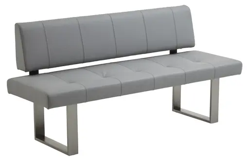 Design-Bank EM Zadar - Breite ca. 180, Leder, Hellgrau