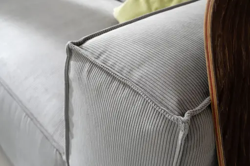 Ecksofa Aki - Longchair links, 1,5-Sitzer, Stoff, Hellgrau