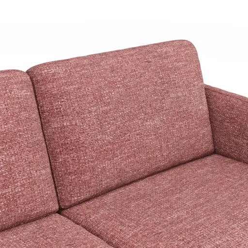 Ecksofa  Enna - Ecke links mit 3-Sitzer inklusive Sitzvorzug (motorisch), Stoff, Koralle