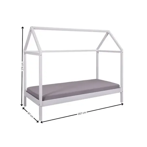 Bettgestell - Liegefläche ca. 90x200 cm, Weiß