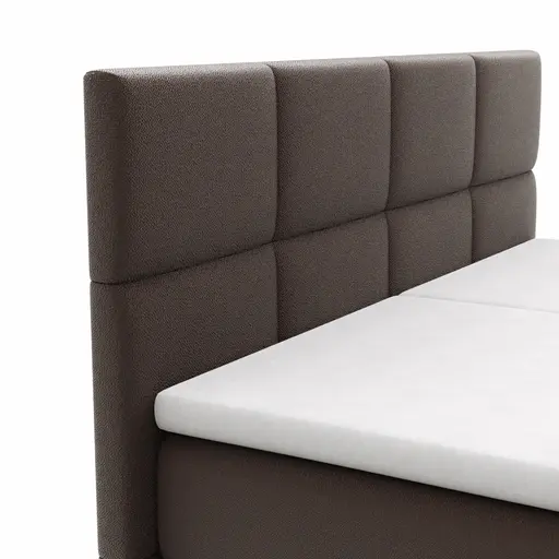 Boxspringbett Alpin Luxe - inkl. Kopf- und Fußteil verstellbar, Liegefläche ca. 180x200 cm, Stoff, Dunkelbraun