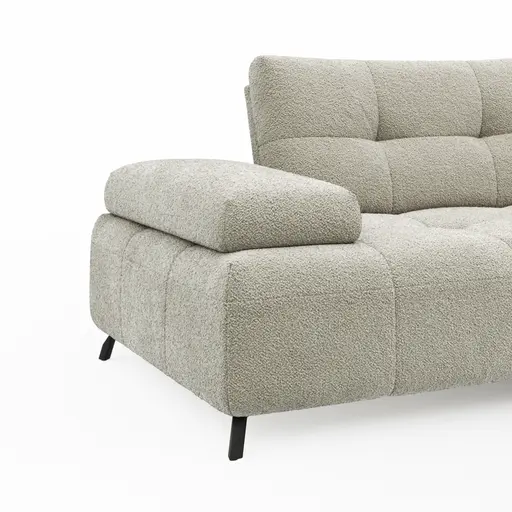 Ecksofa Comodo - 2,5-Sitzer, Ecke rechts, Stoff, Offwhite