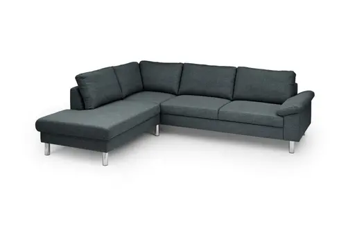 Ecksofa COOL - Ecke links mit 2,5-Sitzer, Stoff, Anthrazit