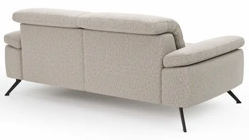 Sofa Rafaela 2.0 - 2,5-Sitzer inkl. Kopfteil verstellbar, Stoff, Champagner