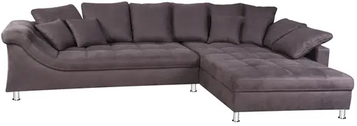 Ecksofa - 2-Sitzer, Stoff grau