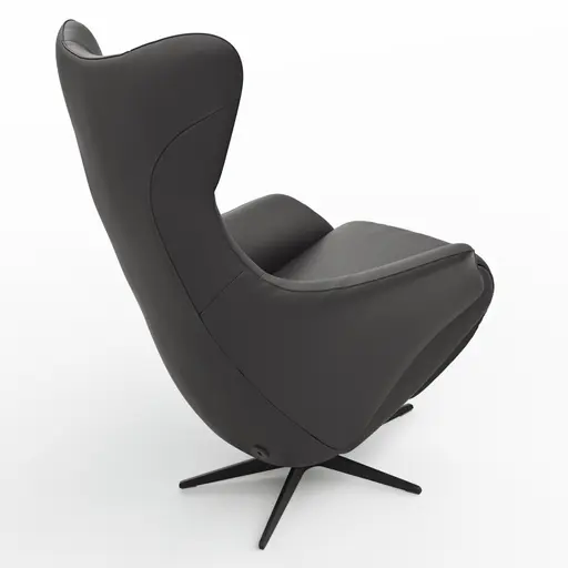 Relaxsessel Follina - Relaxfunktion (motorisch), Leder, Schwarz, Akku