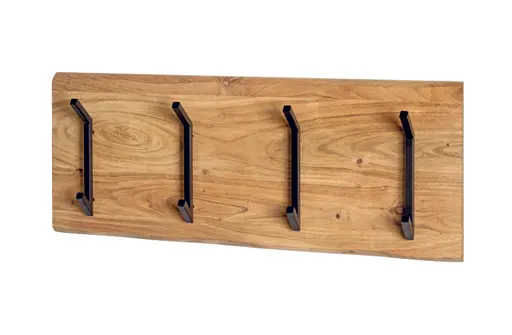 Wandgarderobe - B ca. 90 cm, Akazie, Schwarz