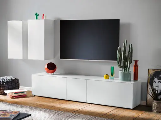 Wohnwand Edge -  Lack Matt, Weiß