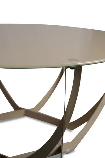 Couchtisch - Ø/H ca. 80x40 cm, Cremeweiß