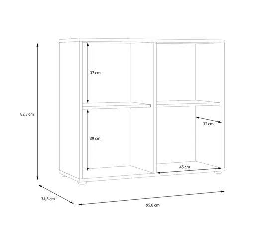 Kommode FLORISS-Schwarz, Eiche Dekor