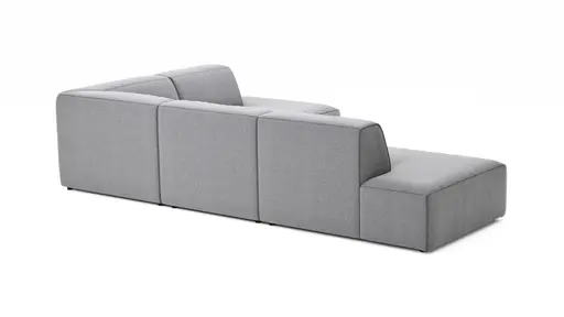 Ecksofa Elementos - Abschlusselement mit 1-Sitzer und Ecke rechts, Stoff, Grau