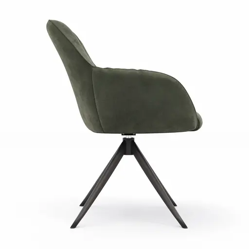 Armlehnstuhl Noli - drehbar, Stoff, Dunkelgrün