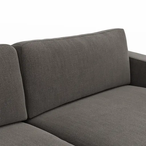 Ecksofa Juni - Longchair links mit 1,5-Sitzer, Stoff, Schwarz