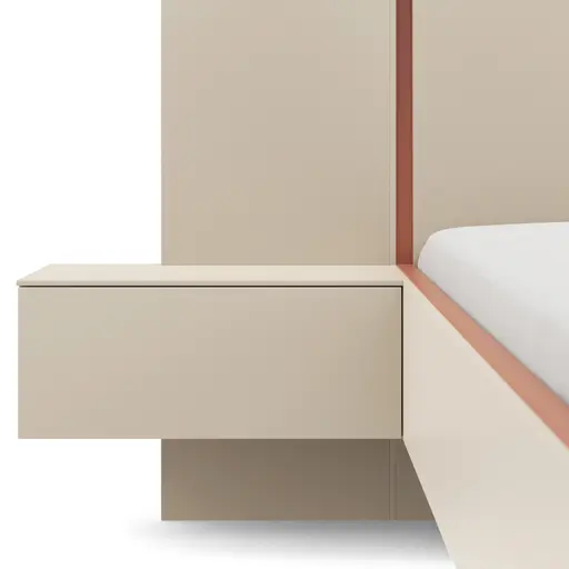 Bettanlage Matera - Lack, Creme, Absetzung, Pfirsich