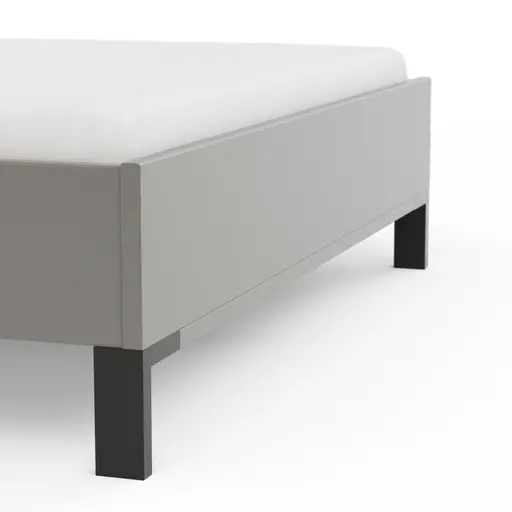 Bett Marbella - Liegefläche ca. 180x200cm, Melamin, Kunstleder, Grau