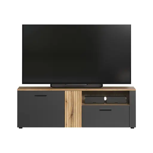 Wohnwand - Anthrazit, Eiche Coast Evoke Nachbildung