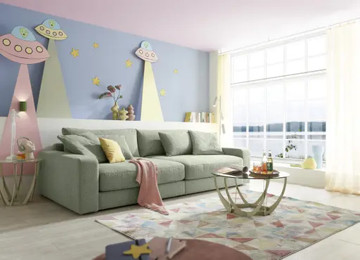 Big Sofa JOVIN - Stoff, Lindgrün