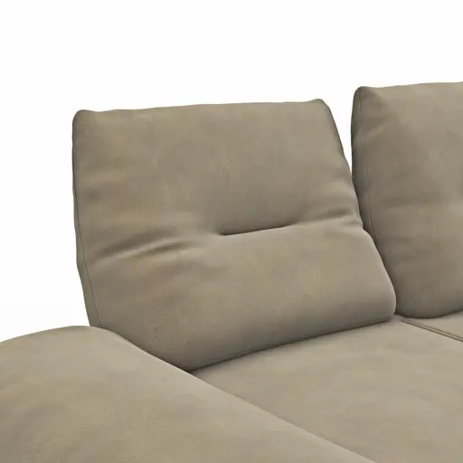 Sofa Lucero - 2,5-Sitzer inkl. Rückenlehne und Sitztiefe verstellbar, Leder, Taupe 