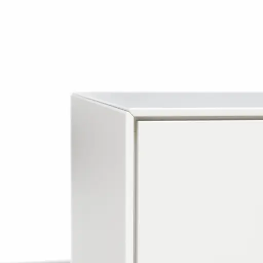 Highboard Edge - Lack weiß, auf Rollen