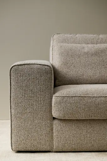 Ecksofa Sonja - Ecke links mit 2,5-Sitzer, Stoff, Bisquit