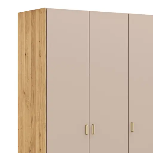 Drehtürenschrank Colorado - B. ca. 257cm, Nougat / Eiche furniert