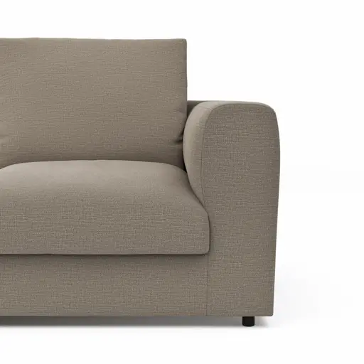 Ecksofa Stormy - Longchair links mit 2,5-Sitzer, Stoff, Graubeige