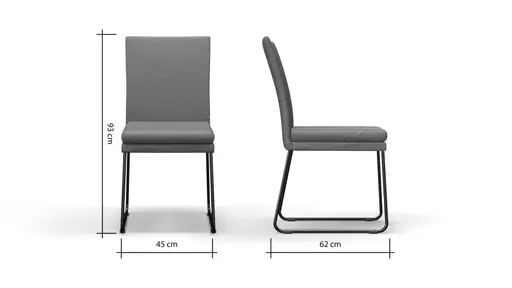 Stuhl Saragossa - Leder, Anthrazit