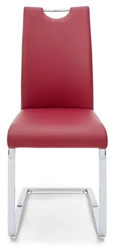 Freischwinger - Kunstleder, Weinrot, Chrom