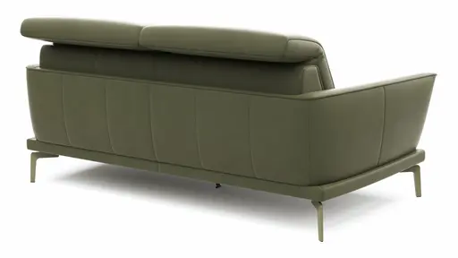Sofa Amadena - 2-Sitzer inkl. Relaxfunktion motorisch und Kopfteil verstellbar, Leder, Olive