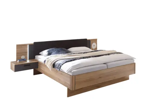 Bettanlage- Liegefläche ca. 180x200 cm, Eiche Dekor, Graphit