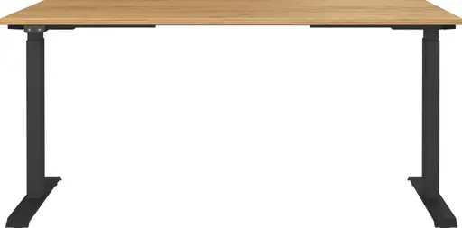 Schreibtisch GELI - höhenverstellbar, LB ca. 160x80 cm, Eiche Nachbildung, Schwarz