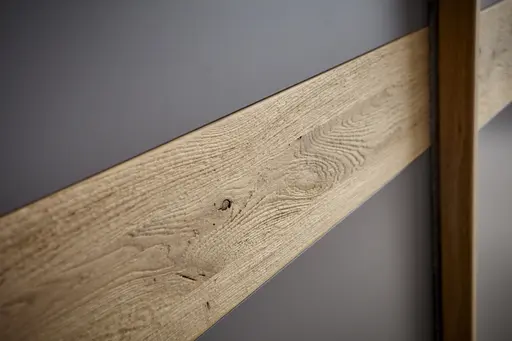 Schwebetürenschrank Viana - inkl. Passepartout, B ca. 271 cm, Lack, Steingrau, Riffholz, Balkeneiche