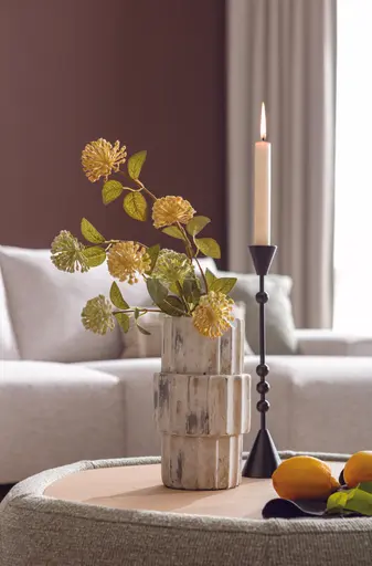 Hocker Serava/Honey - Large, mit Platte, Stoff, Olivgrün