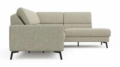 Ecksofa Valera - 3-Sitzer mit Ecke rechts inkl. Rückenlehne verstellbar, Stoff, Limone