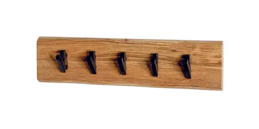 Wandgarderobe - B ca. 60 cm, Akazie, Schwarz