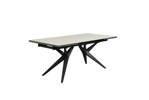 Esstisch MICHELA - ausziehbar, LB ca. 180x95 cm, Glaskeramik, Travertin farbig