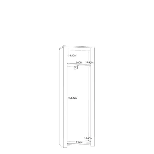 Garderobenkombination FELLIAN- B ca. 240 cm, Weiß, Eiche Dekor