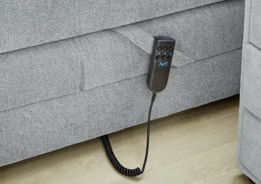 Boxspringbett- Liegefläche ca. 120x200 cm, Stoff, Mittelgrau