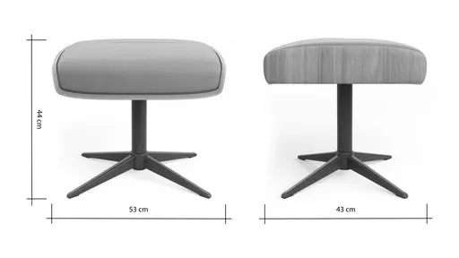 Hocker Amila - Größe M, Leder, Rauchbraun