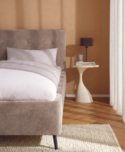 Bettgestell Coria - Liegefläche 180x200 cm, Stoff, Taupe