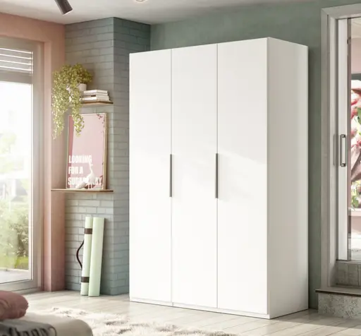 Drehtürenschrank- B ca. 150 cm, Weiß