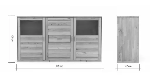 Sideboard Faro Plus - BH ca. 182x100 cm, Wildeiche massiv