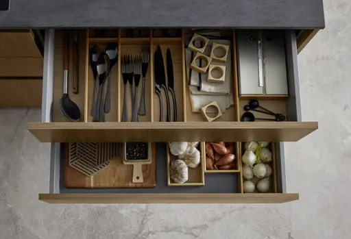 Inselküche 51.230 CO 1V1 525, Rillenoptik Eiche dunkel 