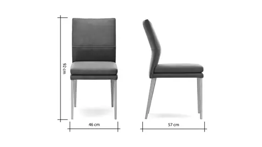 Stuhl Carry - Leder, Dunkelgrau