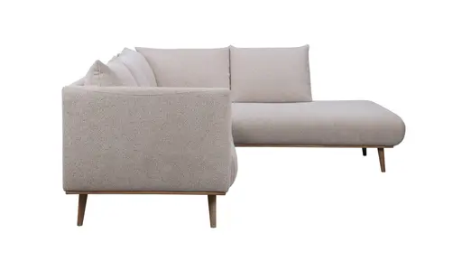 Ecksofa Mille - 2,5-Sitzer mit Ecke rechts, Stoff, Ecru