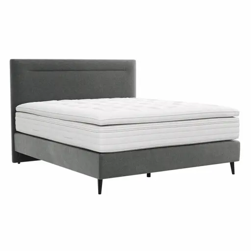 Boxspringbett Navelli 1 - Liegefläche ca. 180x200 cm, Stoff, Grau