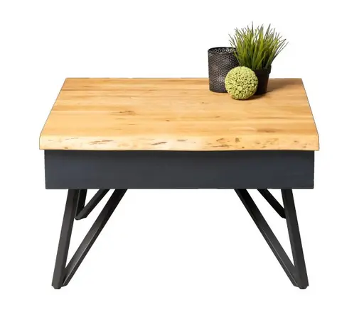 Couchtisch - B/H/T ca. 75x45x75 cm, Wildeiche massiv