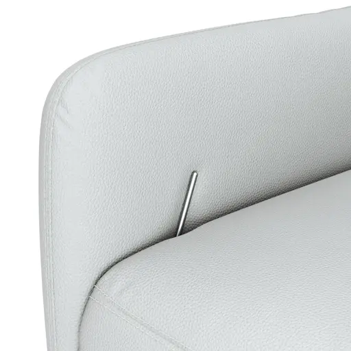 Relaxsessel Rufus - inkl. Relaxfunktion, Leder, Hellgrau